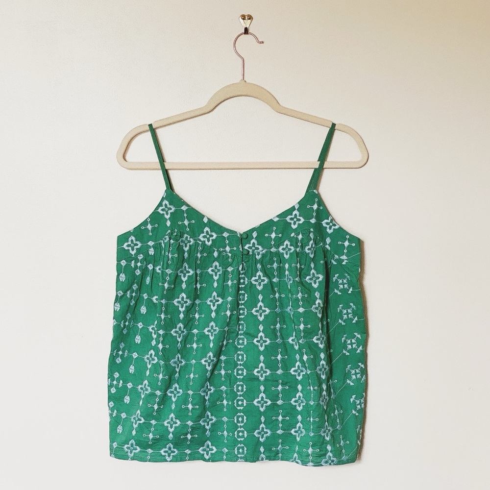 NWT Lucky Brand Green Embroidered Tank